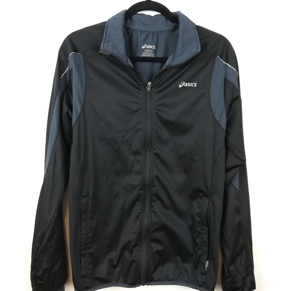 Oasics Black jacket split thumb athlet Men's sz Sm